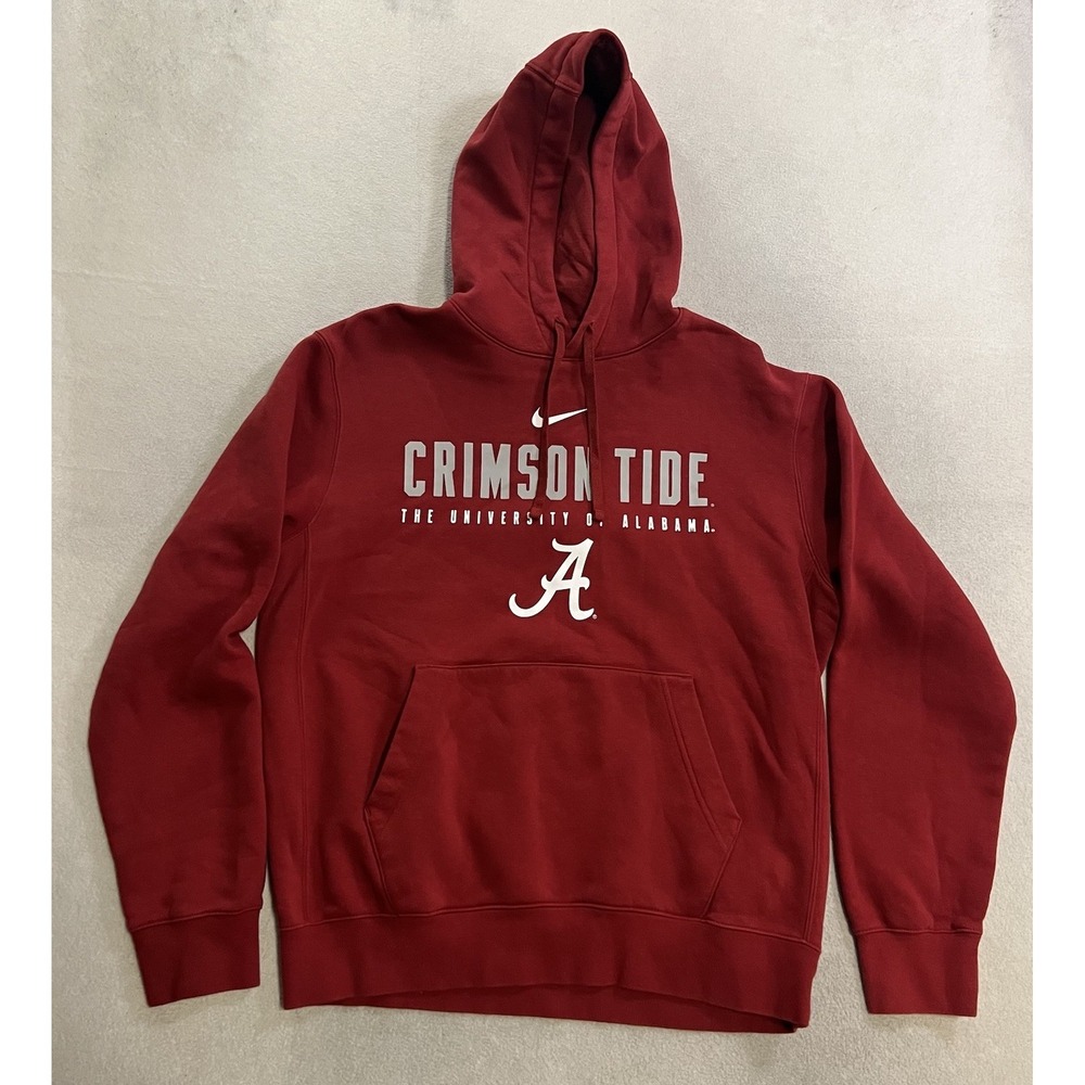 Nike Alabama Crimson Tide Hoodie Swoosh Mens Size Medium Red Sweatshirt Pullover